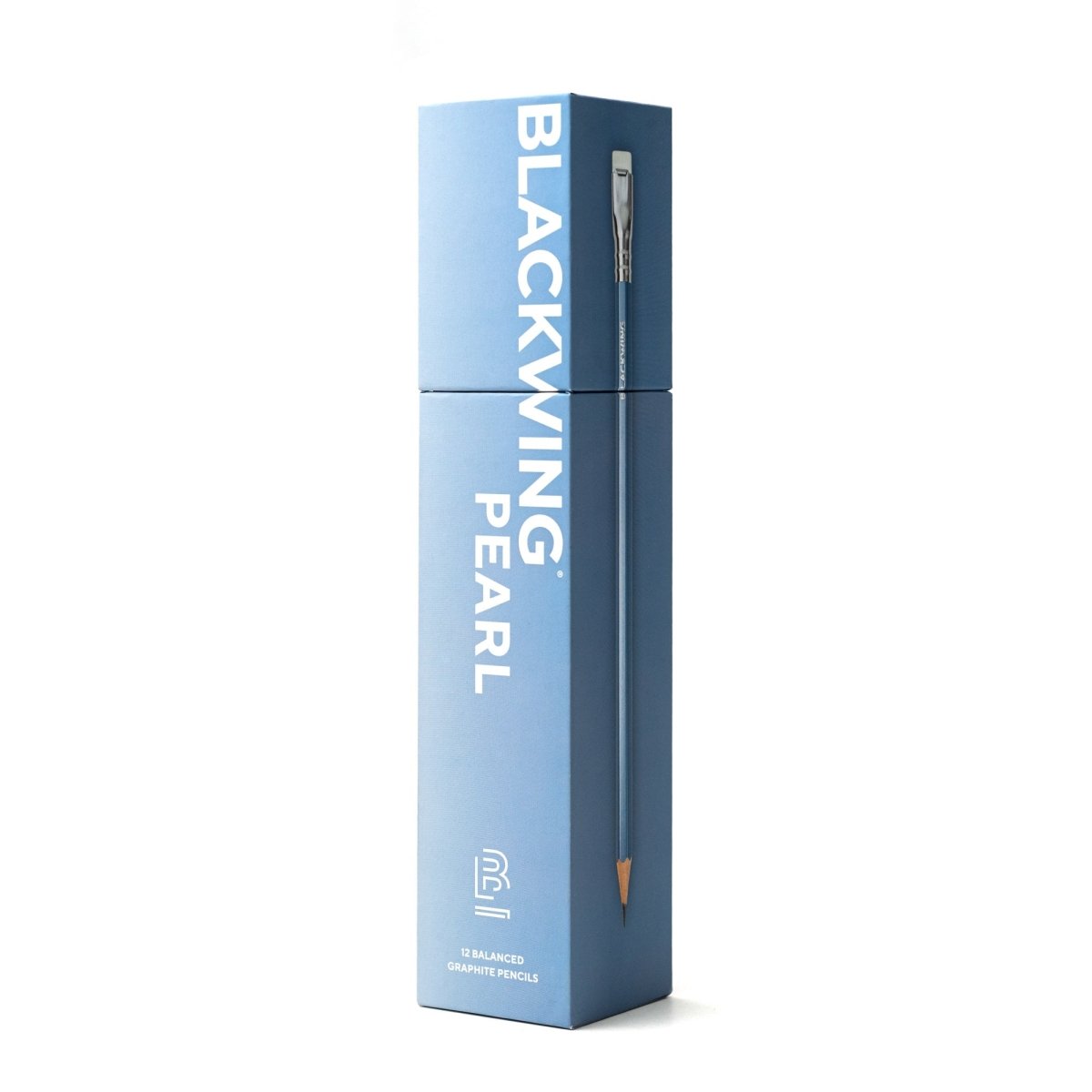 Blackwing 107216 Pearl Blue - Balanced Lead and Denim Blue Eraser - Box of 12 - The Merri Artist - merriartist.com