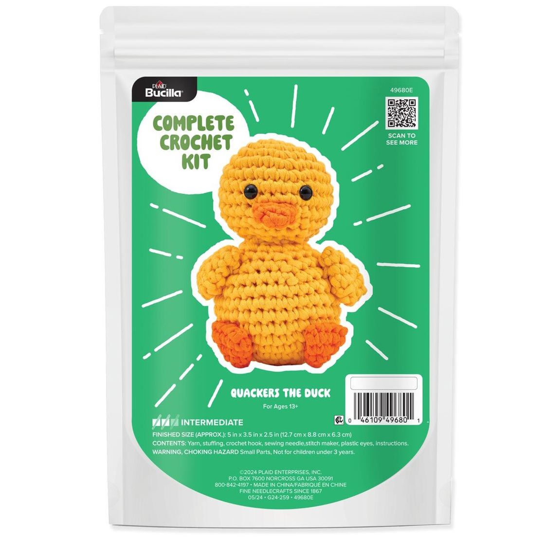 Bucilla Amigurumi Kit - 5" T-Shirt Yarn Duck - The Merri Artist - merriartist.com