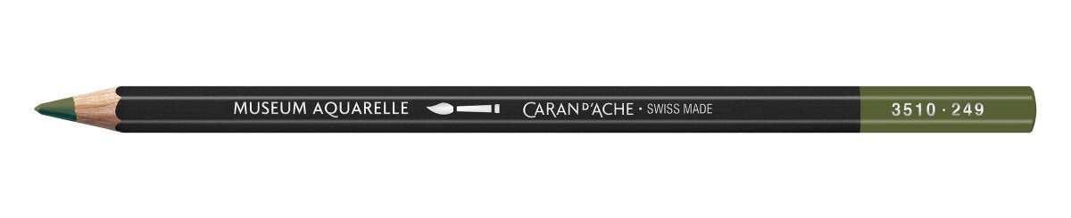 Caran d'Ache Museum Aquarelle Pencil - 249 Dark Olive - The Merri Artist - merriartist.com