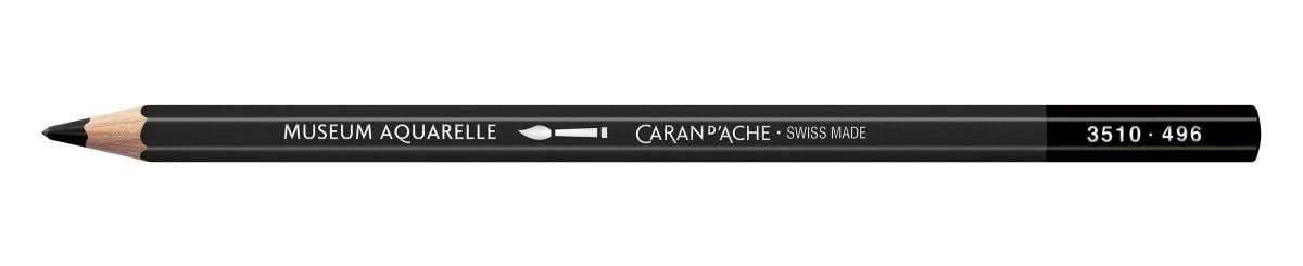 Caran d'Ache Museum Aquarelle Pencil - 496 Ivory Black - The Merri Artist - merriartist.com