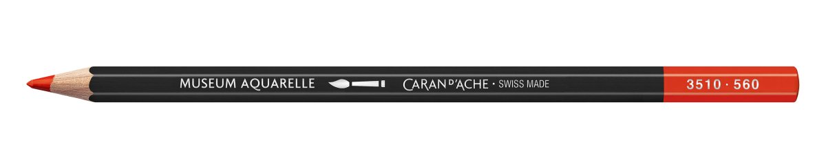 Caran d'Ache Museum Aquarelle Pencil - 560 Light Cadmium Red - The Merri Artist - merriartist.com