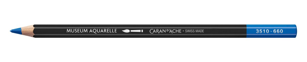 Caran d'Ache Museum Aquarelle Pencil - 660 Medium Cobalt Blue - The Merri Artist - merriartist.com