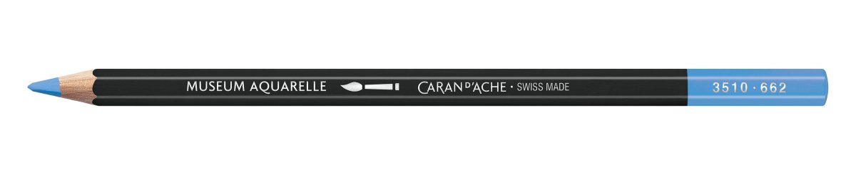 Caran d'Ache Museum Aquarelle Pencil - 662 Genuine Cobalt Blue - The Merri Artist - merriartist.com