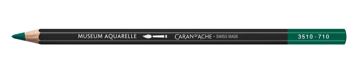 Caran d'Ache Museum Aquarelle Pencil - 710 Pthalocyanine Green - The Merri Artist - merriartist.com