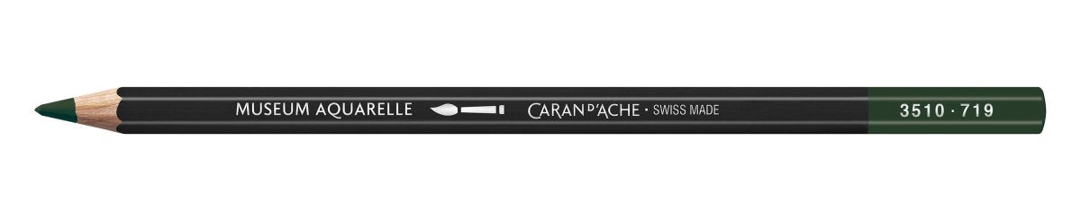 Caran d'Ache Museum Aquarelle Pencil - 719 Dark Green - The Merri Artist - merriartist.com