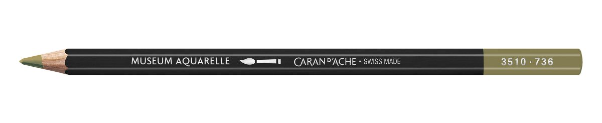 Caran d'Ache Museum Aquarelle Pencil - 736 Brownish Olive 50% - The Merri Artist - merriartist.com