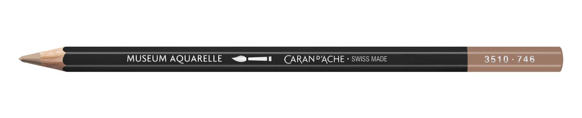 Caran d'Ache Museum Aquarelle Pencil - 746 Dark Flesh 50% - The Merri Artist - merriartist.com