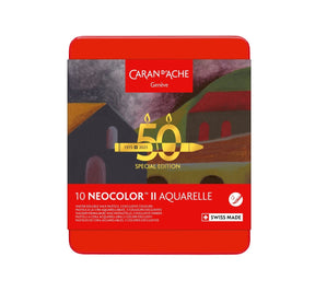 Caran d'Ache Neocolor II Artists' Crayons 50th Anniversary set of 10 - Dark Special Edition - The Merri Artist - merriartist.com