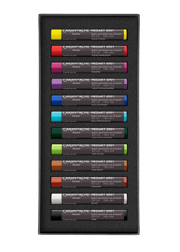 Caran d'Ache Set of 12 Neoart 6901 Pastels - The Merri Artist - merriartist.com