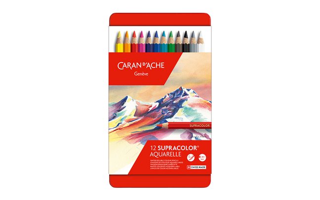 Caran d'Ache Supracolor Soft Aquarelle Pencils - set of 12 - The Merri Artist - merriartist.com