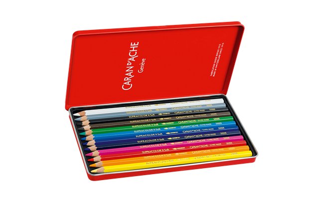 Caran d'Ache Supracolor Soft Aquarelle Pencils - set of 12 - The Merri Artist - merriartist.com