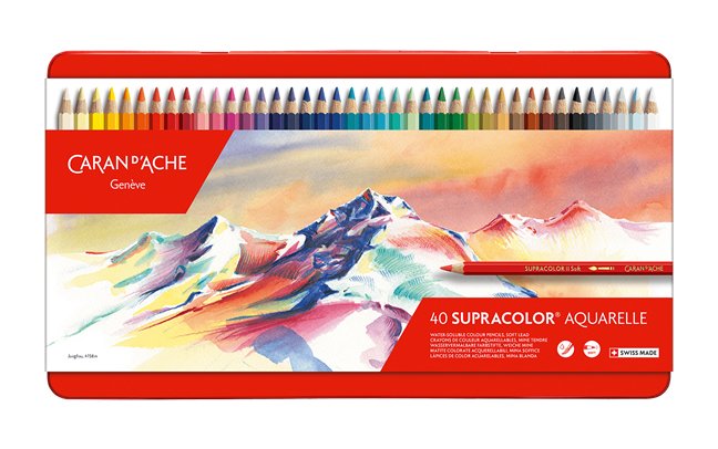 Caran d'Ache Supracolor Soft Aquarelle Pencils - set of 40 - The Merri Artist - merriartist.com