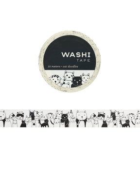 Cat Doodles Washi Tape - The Merri Artist - merriartist.com