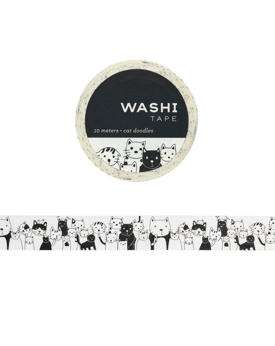 Cat Doodles Washi Tape - The Merri Artist - merriartist.com