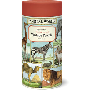Cavallini & Co. Vintage Inspired 1000 Piece Puzzle - Animal World - The Merri Artist - merriartist.com