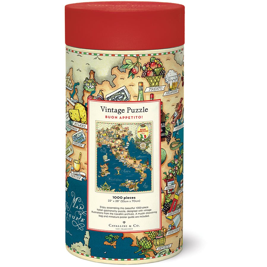 Cavallini & Co. Vintage Inspired 1000 Piece Puzzle - Buon Appetito - The Merri Artist - merriartist.com