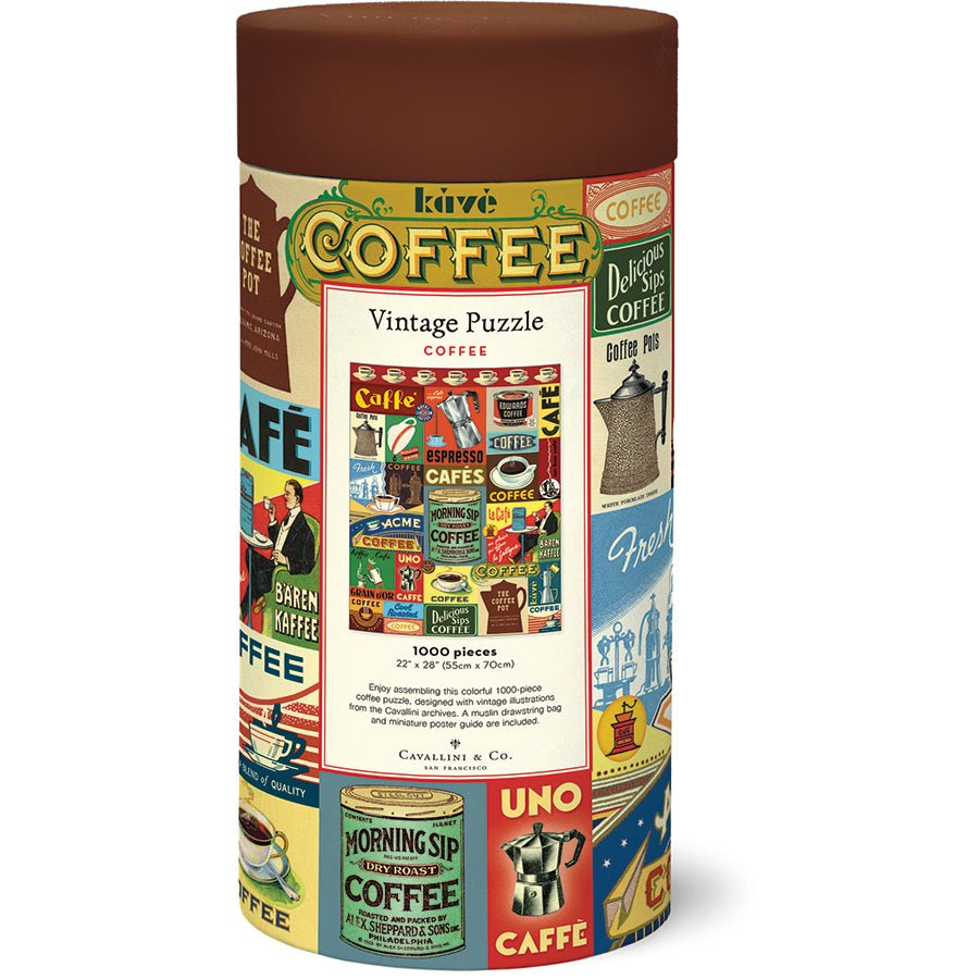 Cavallini & Co. Vintage Inspired 1000 Piece Puzzle - Coffee - The Merri Artist - merriartist.com