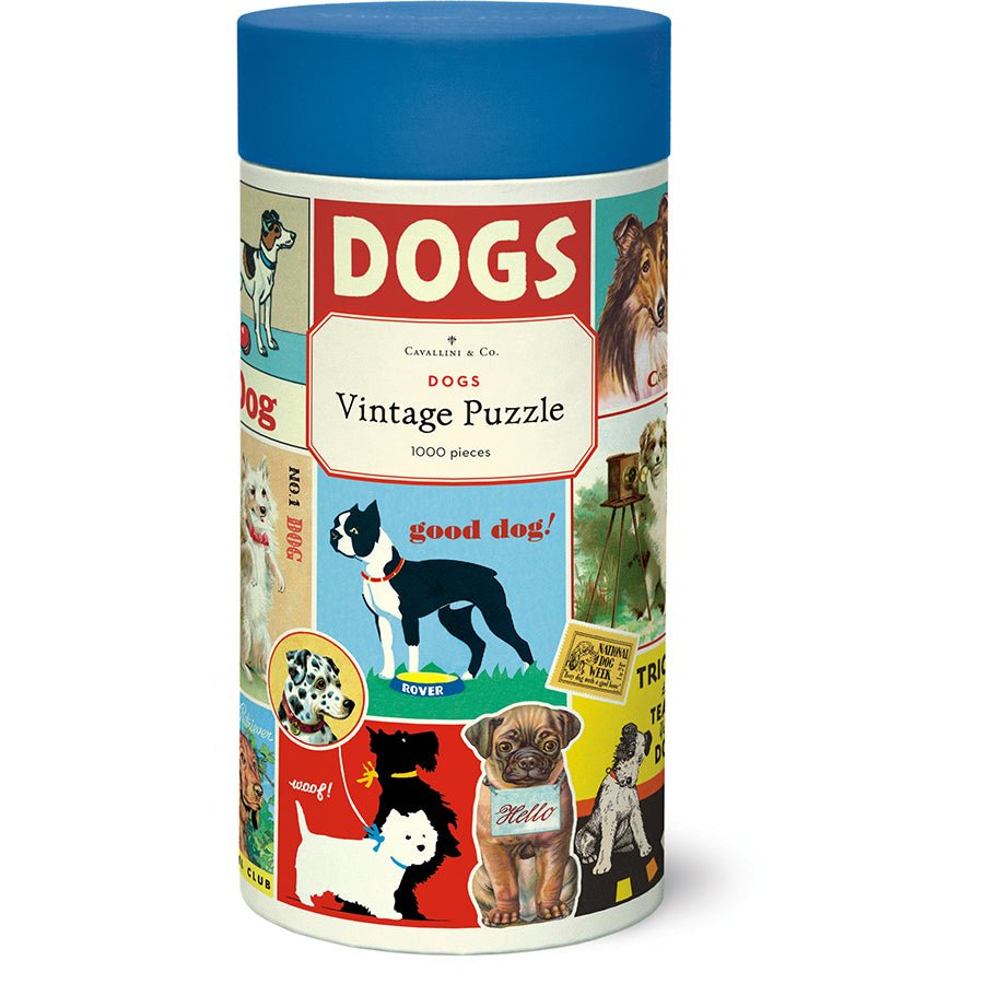 Cavallini & Co. Vintage Inspired 1000 Piece Puzzle - Dogs - The Merri Artist - merriartist.com