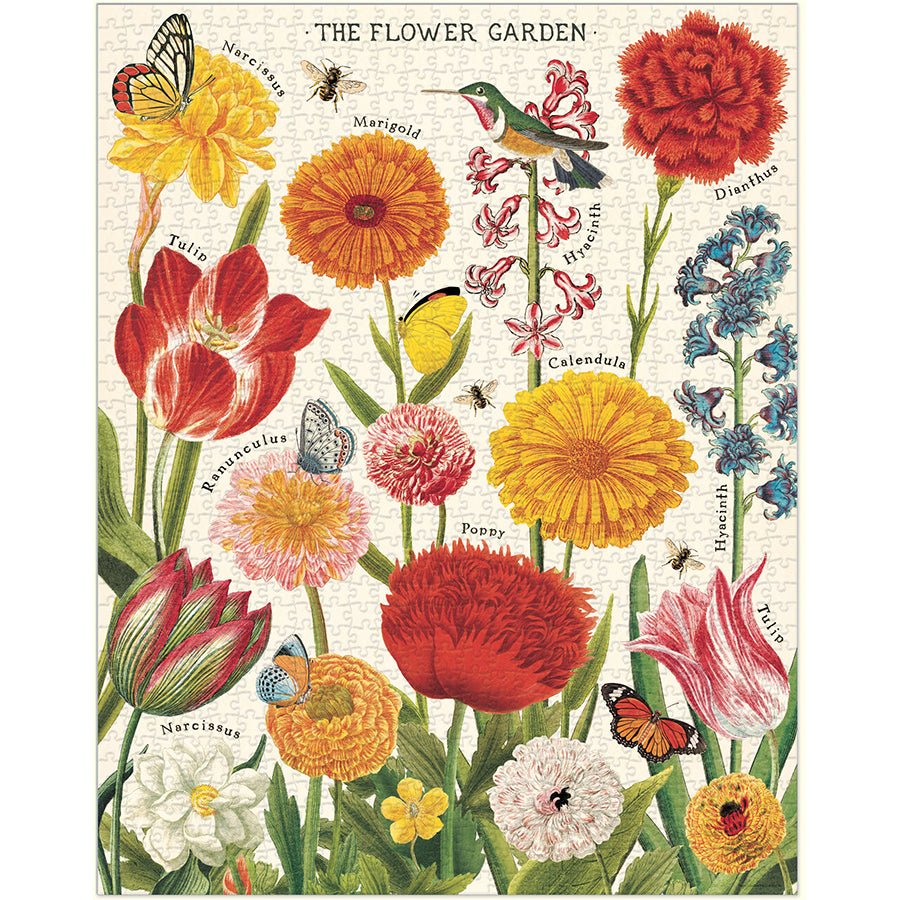 Cavallini & Co. Vintage Inspired 1000 Piece Puzzle - Flower Garden - The Merri Artist - merriartist.com