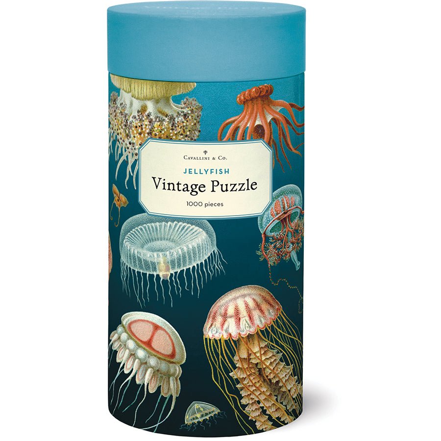 Cavallini & Co. Vintage Inspired 1000 Piece Puzzle - Jellyfish - The Merri Artist - merriartist.com