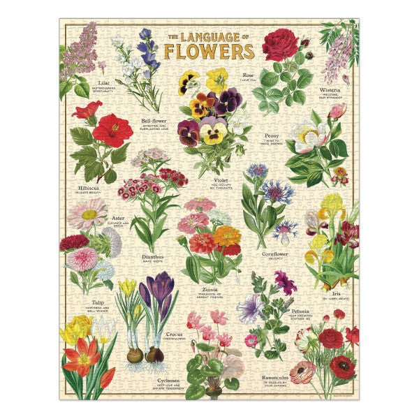 Cavallini & Co. Vintage Inspired 1000 Piece Puzzle - Language Of Flowers - The Merri Artist - merriartist.com