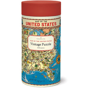 Cavallini & Co. Vintage Inspired 1000 Piece Puzzle - Map Of The US - The Merri Artist - merriartist.com