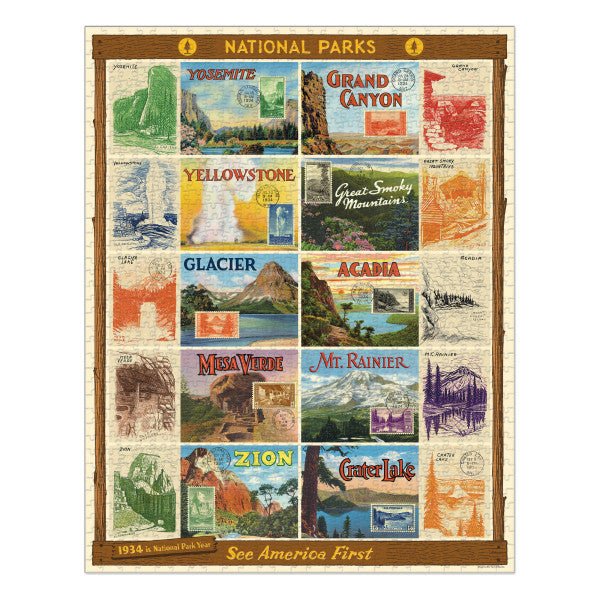 Cavallini & Co. Vintage Inspired 1000 Piece Puzzle - National Parks 2 - The Merri Artist - merriartist.com