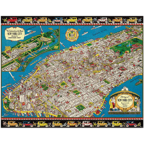 Cavallini & Co. Vintage Inspired 1000 Piece Puzzle - New York Map - The Merri Artist - merriartist.com