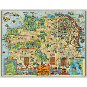 Cavallini & Co. Vintage Inspired 1000 Piece Puzzle - San Francisco Map - The Merri Artist - merriartist.com