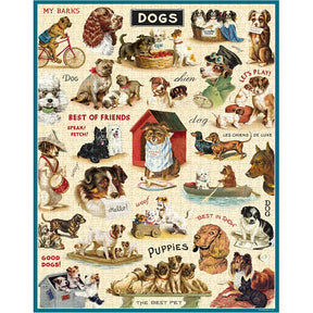 Cavallini & Co. Vintage Inspired 1000 Piece Puzzle - Vintage Dogs - The Merri Artist - merriartist.com