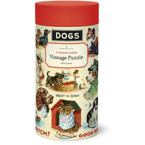 Cavallini & Co. Vintage Inspired 1000 Piece Puzzle - Vintage Dogs - The Merri Artist - merriartist.com