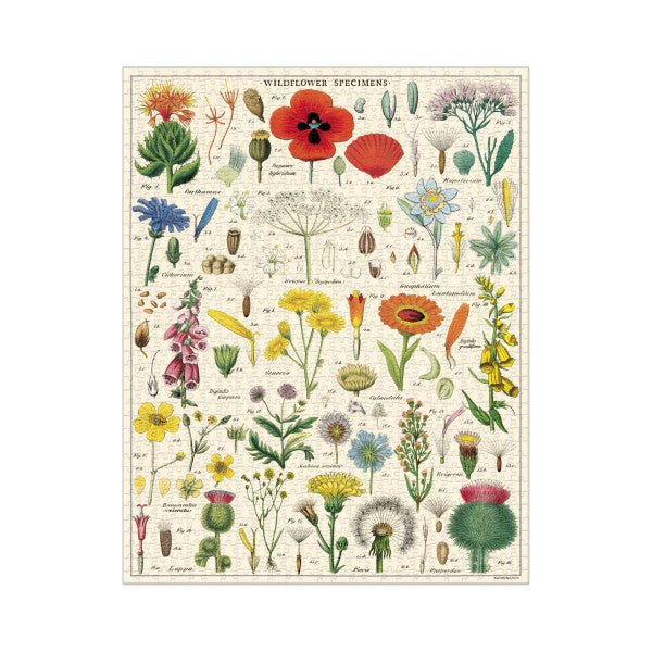 Cavallini & Co. Vintage Inspired 1000 Piece Puzzle - Wildflowers - The Merri Artist - merriartist.com