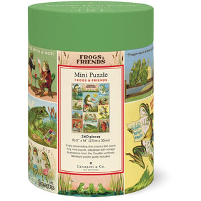 Cavallini & Co. Vintage Inspired 240 Piece Mini Puzzle - Frogs & Friends - The Merri Artist - merriartist.com