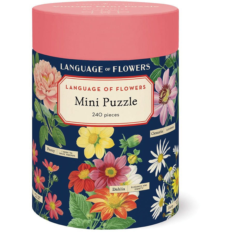 Cavallini & Co. Vintage Inspired 240 Piece Mini Puzzle - Language of Flowers - The Merri Artist - merriartist.com