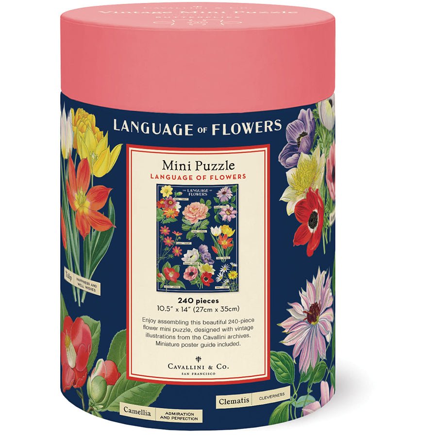 Cavallini & Co. Vintage Inspired 240 Piece Mini Puzzle - Language of Flowers - The Merri Artist - merriartist.com