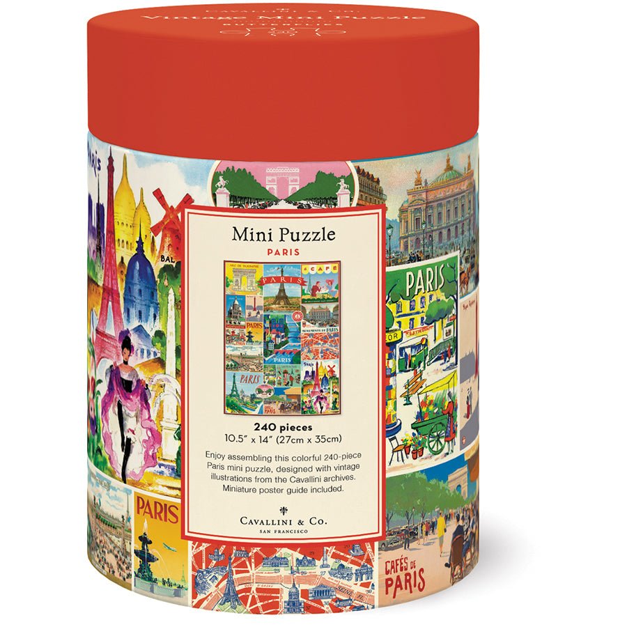 Cavallini & Co. Vintage Inspired 240 Piece Mini Puzzle - Paris - The Merri Artist - merriartist.com