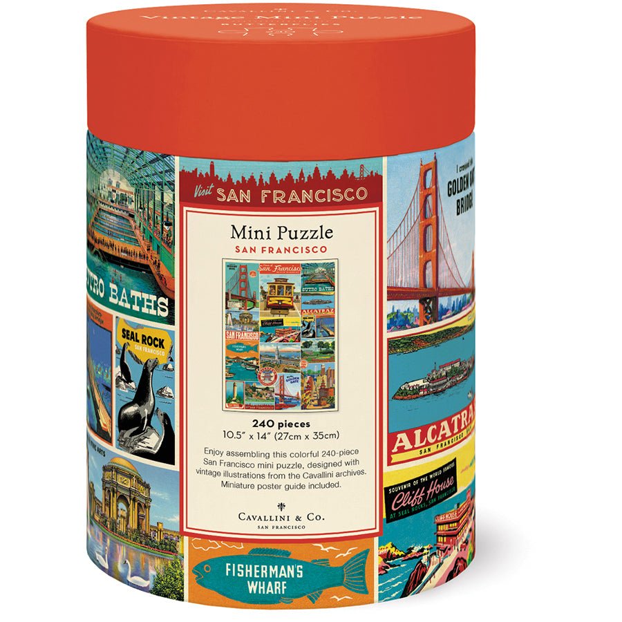 Cavallini & Co. Vintage Inspired 240 Piece Mini Puzzle - San Francisco - The Merri Artist - merriartist.com