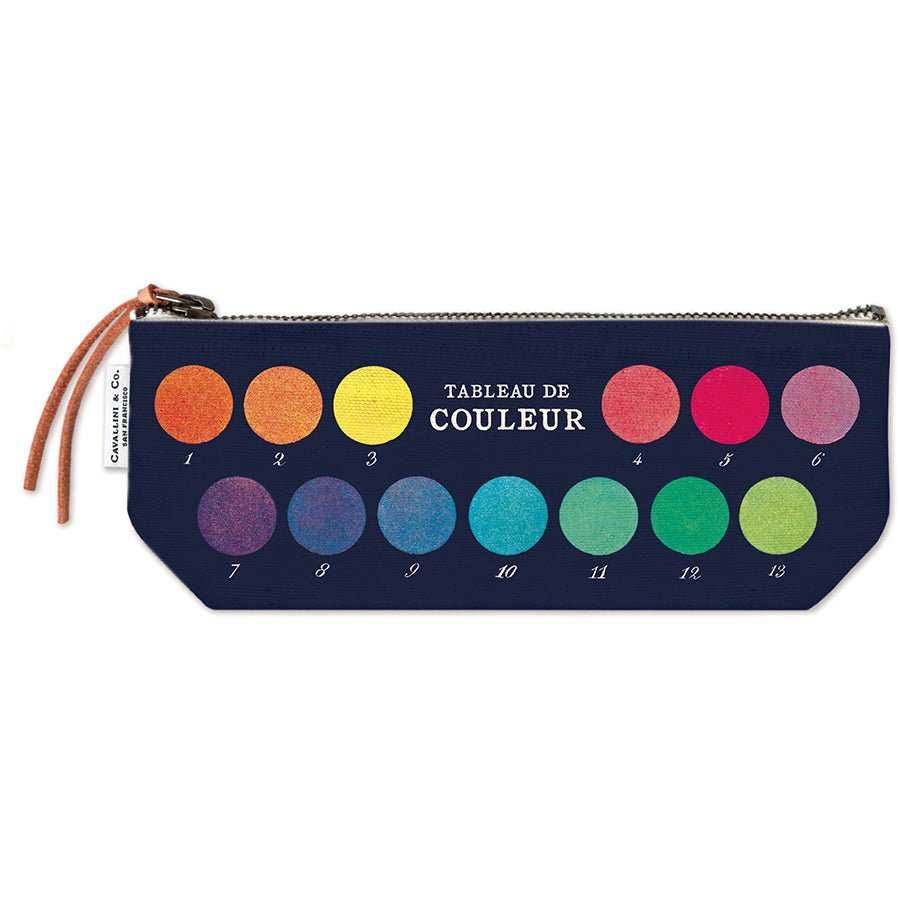Cavallini & Co. Vintage Inspired Mini Pouch 4 x 9 inch - Color - The Merri Artist - merriartist.com