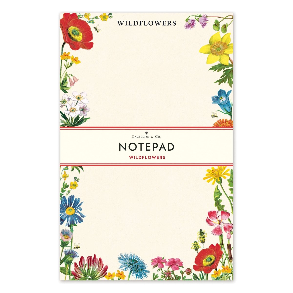 Cavallini & Co. Vintage Inspired Notepad - 4.33 X 6.69 inch (11cm x 17cm) - 100 pages - Wildflowers - The Merri Artist - merriartist.com