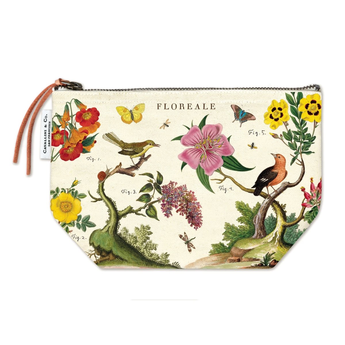 Cavallini & Co. Vintage Inspired Pouch 6 x 8.75 inch - Floreale - The Merri Artist - merriartist.com