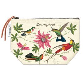 Cavallini & Co. Vintage Inspired Pouch 6 x 8.75 inch - Hummingbirds - The Merri Artist - merriartist.com