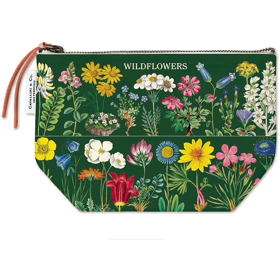 Cavallini & Co. Vintage Inspired Pouch 6 x 8.75 inch - Wildflowers 2 - The Merri Artist - merriartist.com