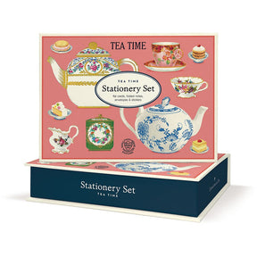 Cavallini & Co. Vintage Inspired Stationary Set (8 folded cards 8 flat cards 16 envelopes & 4 sheets of stickers) - Tea Time - The Merri Artist - merriartist.com