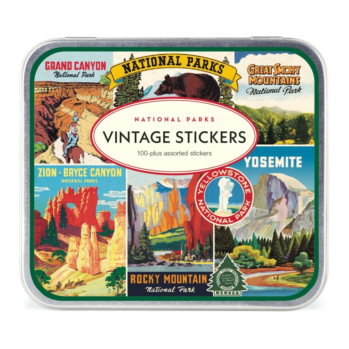 Cavallini & Co. Vintage Inspired Stickers - 24 sheets (at least 100 stickers) in a Metal Tin - National Parks - The Merri Artist - merriartist.com