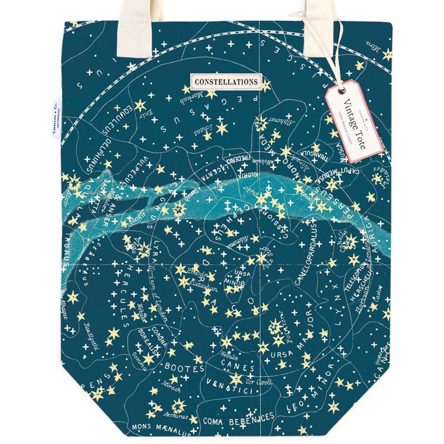 Cavallini & Co. Vintage Inspired Tote Bag - 13 inch X 17 inch - Celestial - The Merri Artist - merriartist.com