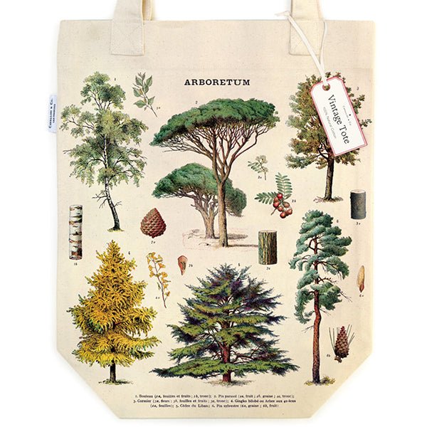 Cavallini & Co. Vintage Inspired Tote Bag - 13" x 16" (33 cm x 40.5 cm) - Arboretum - The Merri Artist - merriartist.com