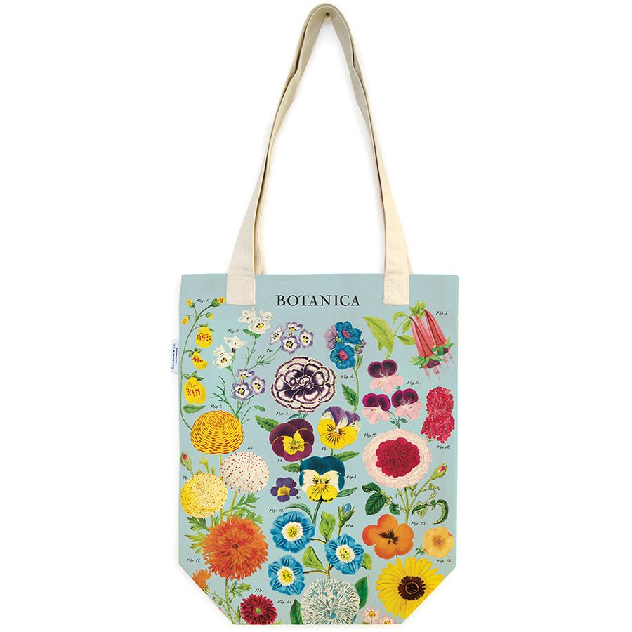 Cavallini & Co. Vintage Inspired Tote Bag - 13" x 16" (33 cm x 40.5 cm) - Botanica - The Merri Artist - merriartist.com