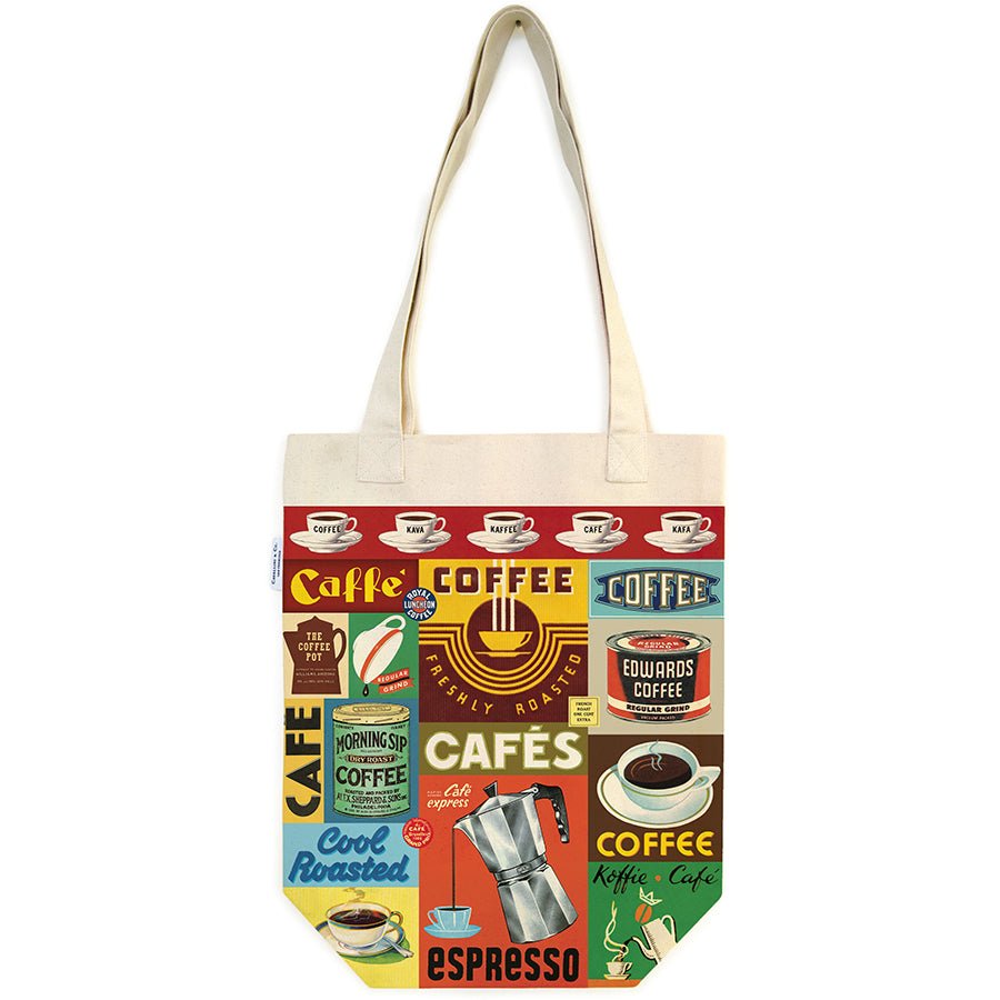 Cavallini & Co. Vintage Inspired Tote Bag - 13" x 16" (33 cm x 40.5 cm) - Coffee - The Merri Artist - merriartist.com