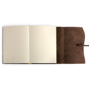 Cavallini Roma Lussa Handmade Italian Leather Journal - 416 Cream Unlined Pages - 5" X 7" - Chocolate - The Merri Artist - merriartist.com