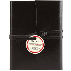 Cavallini Toscana Leather Journal 5" X 7" Lined - Black - The Merri Artist - merriartist.com